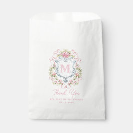 Monogramm des grandmillennialen Wappen | Bridal Geschenktütchen