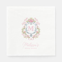 Monogramm des grandmillennialen Wappen | Bridal Serviette