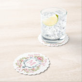 Monogramm des grandmillennialen Wappen | Bridal Untersetzer (Vor Ort)