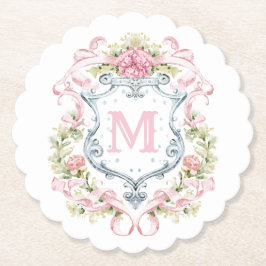 Monogramm des grandmillennialen Wappen | Bridal Untersetzer