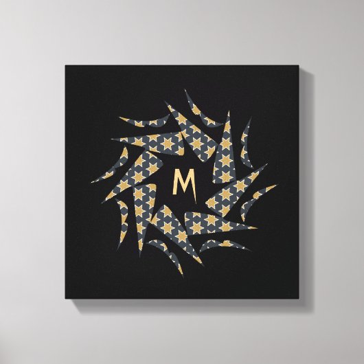 Monogramm des grauen Gelbsterndreiecks Leinwanddruck (Vorderseite)