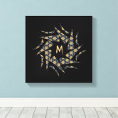 Monogramm des grauen Gelbsterndreiecks Leinwanddruck (Insitu (Holzboden))