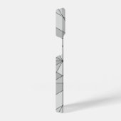 Monogramm des grauen Schwarz-weißen Mosaikdreiecks iPhone Hülle (Rechte Seite)