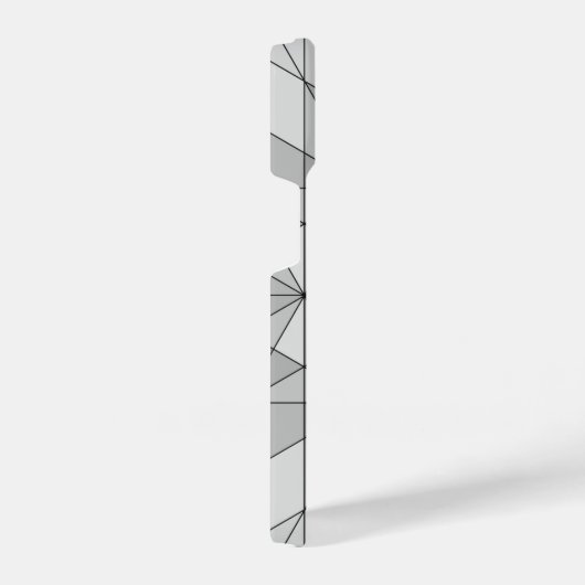 Monogramm des grauen Schwarz-weißen Mosaikdreiecks iPhone Hülle (Rechte Seite)