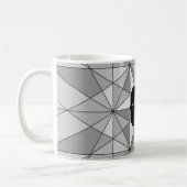 Monogramm des grauen Schwarz-weißen Mosaikdreiecks Kaffeetasse (Links)