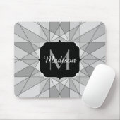 Monogramm des grauen Schwarz-weißen Mosaikdreiecks Mousepad (Mit Mouse)