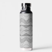 Monogramm des grauen Schwarz-weißen Mosaikdreiecks Trinkflasche (Rechts)