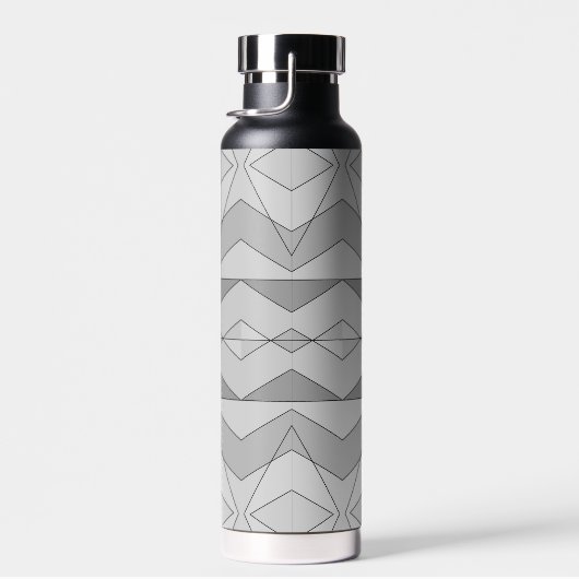Monogramm des grauen Schwarz-weißen Mosaikdreiecks Trinkflasche (Rechts)