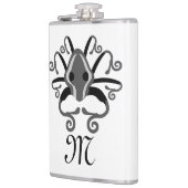 Monogramm des grauen Tintenfischs Flachmann (Links)