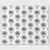 Monogramm des grauen Tintenfischs Geschenkpapier (Flach)