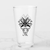 Monogramm des grauen Tintenfischs Glas (Vorderseite)