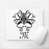 Monogramm des grauen Tintenfischs Mousepad (Mit Mouse)