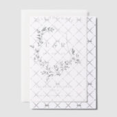 Monogramm des grauen Wappen Save the Date Pergament Einladungen (Versetzt (Einladung))