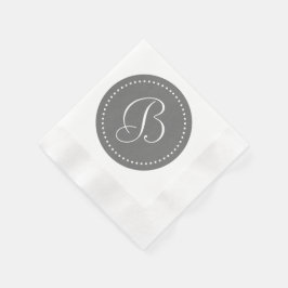 Monogramm des grauen/weißen Punktes Serviette