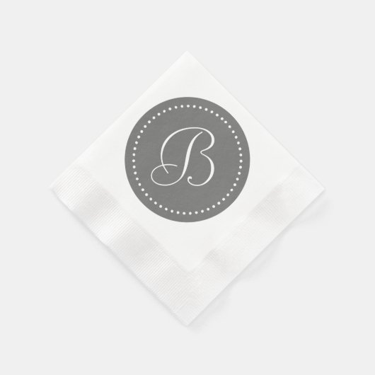 Monogramm des grauen/weißen Punktes Serviette (Ecke)