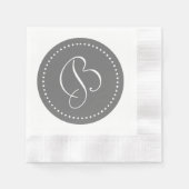 Monogramm des grauen/weißen Punktes Serviette (Vorderseite)
