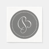 Monogramm des grauen/weißen Punktes Serviette (Vorderseite)