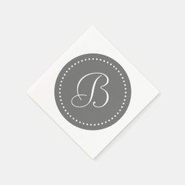 Monogramm des grauen/weißen Punktes Serviette