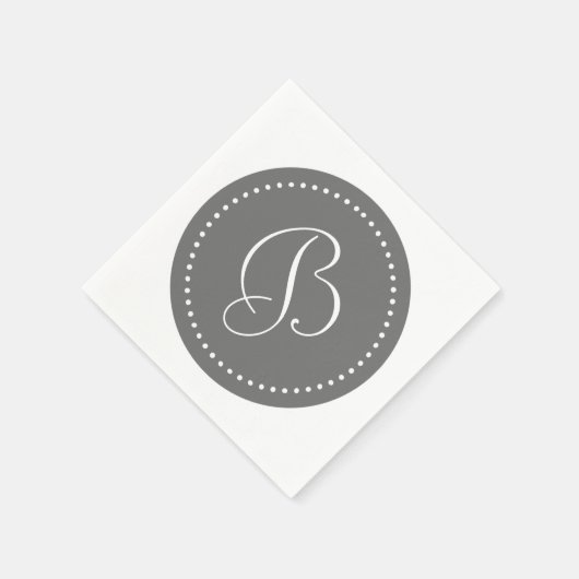 Monogramm des grauen/weißen Punktes Serviette (Ecke)