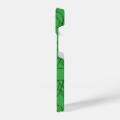 Monogramm des grünen Herzmusters und Name Custom iPhone Hülle (Linke Seite)