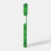 Monogramm des grünen Herzmusters und Name Custom iPhone Hülle (Rechte Seite)