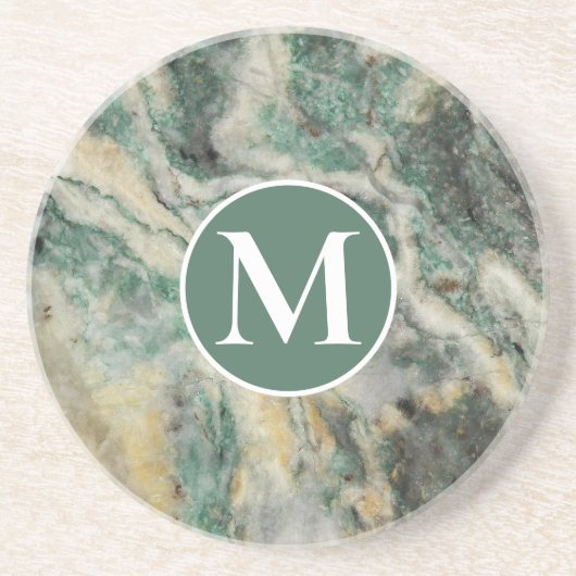 Monogramm des grünen Monolithmusters Getränkeuntersetzer (Vorne)