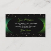 Monogramm des grünen schwarzen Glitzer der Augen Visitenkarte (Rückseite)