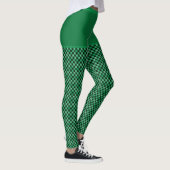 Monogramm des grünen schwarzen Prüfmusters, indivi Leggings (Rechts)