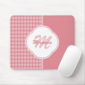 Monogramm des hellrosa Hahnentrittmusters mit Name Mousepad (Mit Mouse)