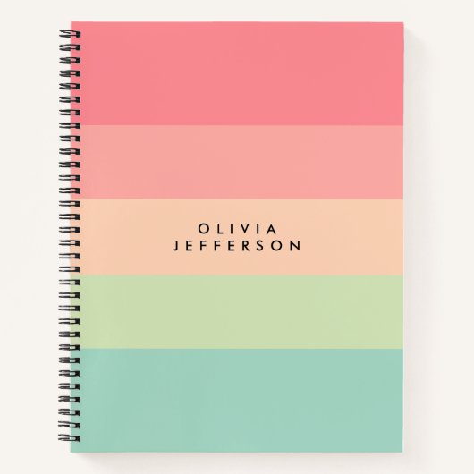 Monogramm des horizontalen Farbblocks Notizblock (Vorderseite)