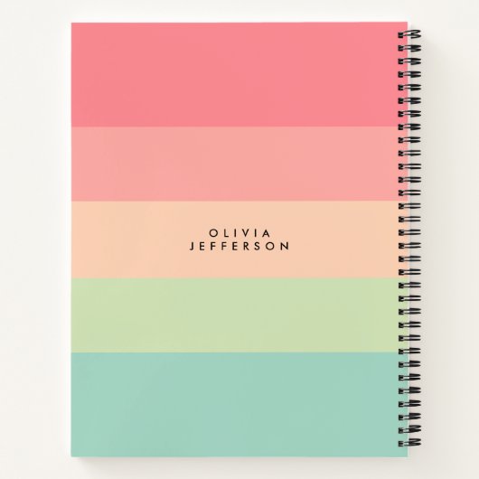 Monogramm des horizontalen Farbblocks Notizblock (Rückseite)