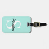 Monogramm des individuellen Namens auf Hübsche Pas Gepäckanhänger (Vorderseite horizontal)