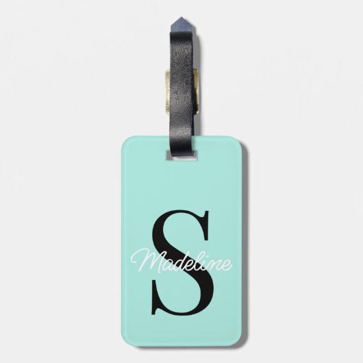 Monogramm des individuellen Namens auf Hübsche Pas Gepäckanhänger (Rückseite vertikal)