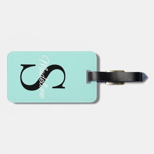 Monogramm des individuellen Namens auf Hübsche Pas Gepäckanhänger (Rückseite horizontal)