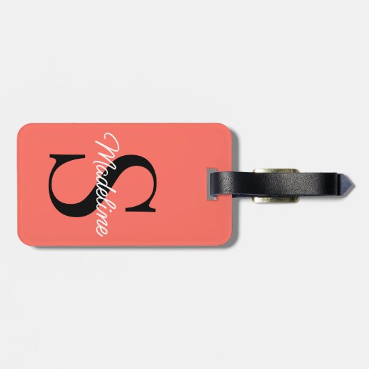 Monogramm des individuellen Namens auf Hübschem Ko Gepäckanhänger (Rückseite horizontal)