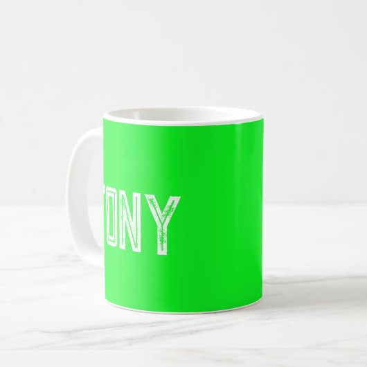 Monogramm des Individuellen Namens mit grünem Neon Kaffeetasse (Vorderseite Links)
