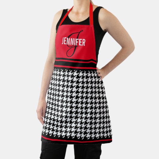 Monogramm des individuellen Namens Schwarz/Weiß Schürze (InSitu)