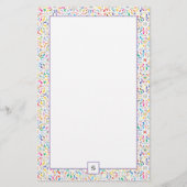 Monogramm des Kaleidoskop-Muster-| Briefpapier (Vorderseite)
