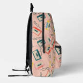 Monogramm des Kassettenmusters Rosa Bedruckter Rucksack (Links)