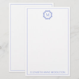 Monogramm des Kastenblau-Weiß-Starfish Briefpapier