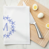 Monogramm des Kastenblau-Weiß-Starfish Geschirrtuch (Viertel Falte)