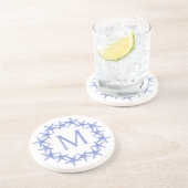 Monogramm des Kastenblau-Weiß-Starfish Getränkeuntersetzer (Seite)