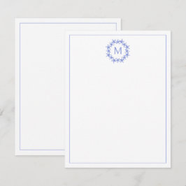 Monogramm des Kastenblau-Weiß-Starfish Mitteilungskarte
