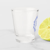 Monogramm des Kastenblau-Weiß-Starfish Schnapsglas (Links)