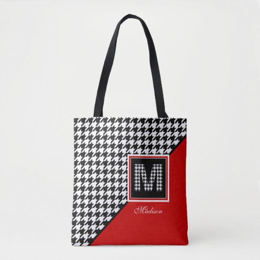 Monogramm des klassischen Hahnentrittmusters in Sc Tasche (Vorderseite)