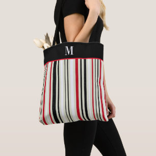Monogramm des klassischen roten Streifen Tasche