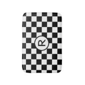 Monogramm des klassischen schwarz-weiß karierten M Badematte (Vorderseite Vertikal)