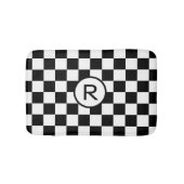 Monogramm des klassischen schwarz-weiß karierten M Badematte (Vorderseite)