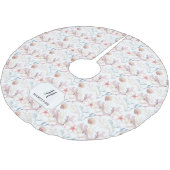 Monogramm des Lebensmusters der Wasserfarbe Polyester Weihnachtsbaumdecke (Schrägansicht)