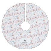 Monogramm des Lebensmusters der Wasserfarbe Polyester Weihnachtsbaumdecke (Vorderseite)